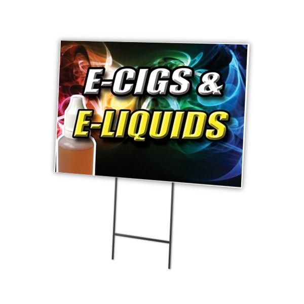 Ecig & Eliquid Yard Sign & Stake outdoor plastic coroplast window, C-1824 Ecig & Eliquid